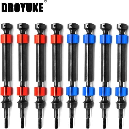 Droyuke 2Pcs/4pcs Harden Steel Splined Drive shaft Front or Rear CVD Axles For RC Car Parts 1/10 Traxxas Monster New Maxx