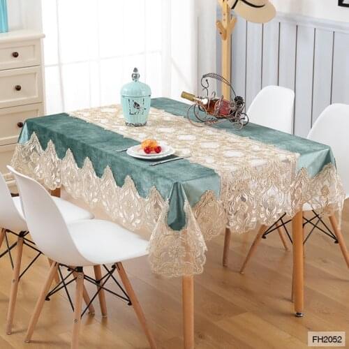 Luxury high-class velvet embroidered table cloth waterproof oilproof tablecloth round square home decor table runner dust cover