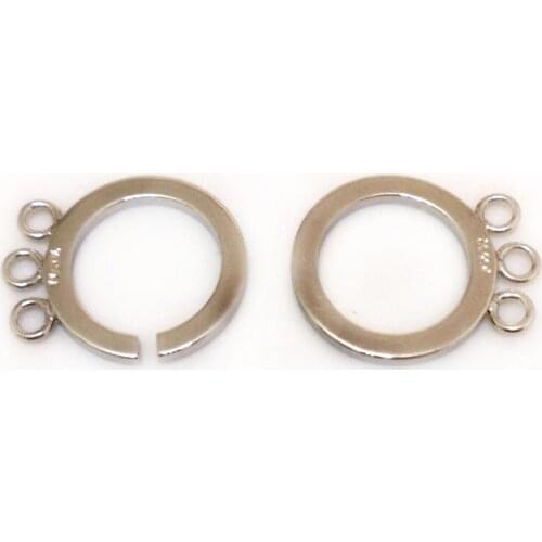 18mm Three-row 925 Sterling Silver Double Jump Ring Jewelry Clasp