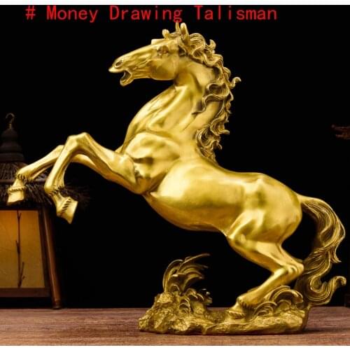 Special Offer Business art Money Drawing Talisman Mascot Good luck Success Home Shop FENG SHUI GOLD copper horse statue