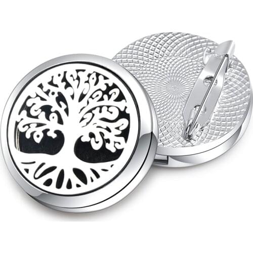 Brooches Aroma Diffuser Tree Of Life High Quality Magnetic Essential Oil Aromatherapy Perfume Lockets Brooches Pendant Jewelry