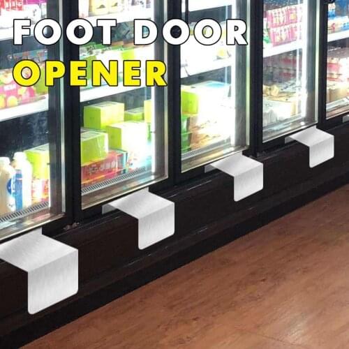 1Pc Stainless Steel Hands Free Open Door Touchless Refrigerator Foot Door Opener Foot Holder Rack Door Opening Avoid Contact