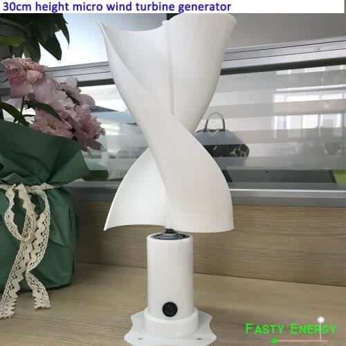 10w 20W DC Micro Motor 30cm LED Lights Vertical Axis Wind Turbine Generator Blades Full Set DIY Small Windmill Model Fun Toy