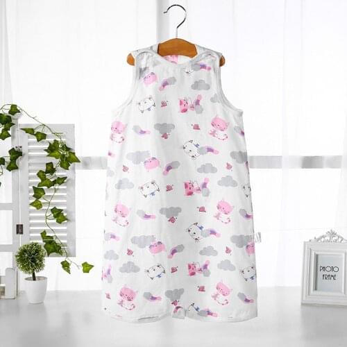 2021 Cotton Baby Sleeping Bag For Summer Autumn New Baby Girls Wearable Safe Muslin Blanket Baby Summer Sleeping Bag 1 years Old