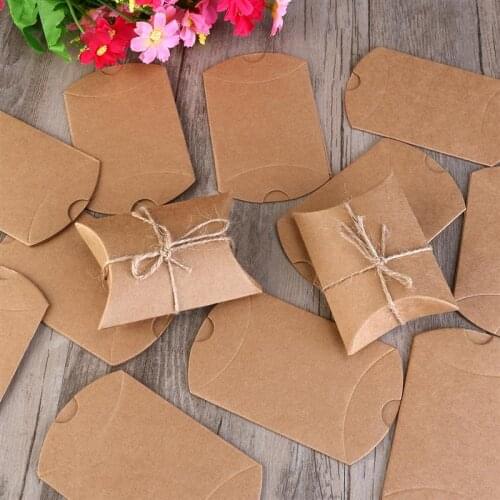 50pcs Vintage Kraft Paper Event Box For Candy Snack Bakery Gift Candle Package Brown Craft Paper Packing Boxes