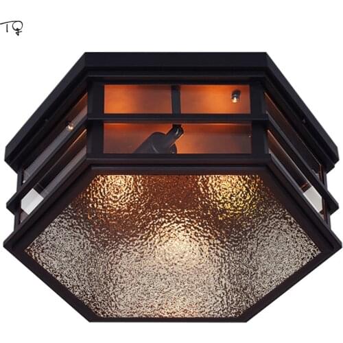 American Country Retro Vintage Individual Iron Art Led Ceiling Lamp Corridor Study Bedroom Stairs Living Room Light Fixtures