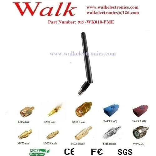 915MHz Antenna: 915MHz rubber antenna, FME female straight