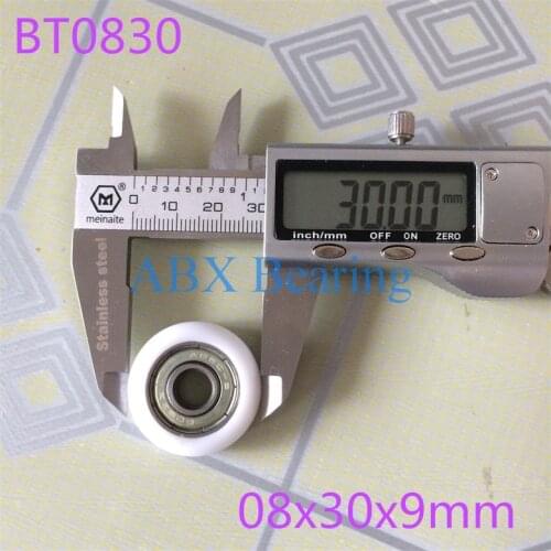 BT0830 608ZZ 608Z 608 Nylon wheel hanging / ball bearing with pulley wheel for doors and windows 8*30*9MM
