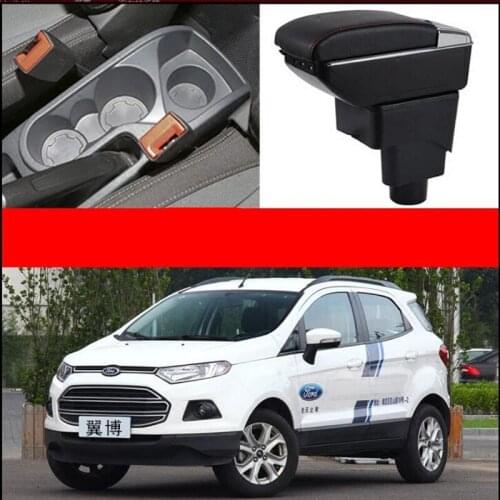 Centre Console Arm Rest Rotatable For Ford Ecosport 2013-2018 Storage Box Armrest +USB 2014 2015 2016