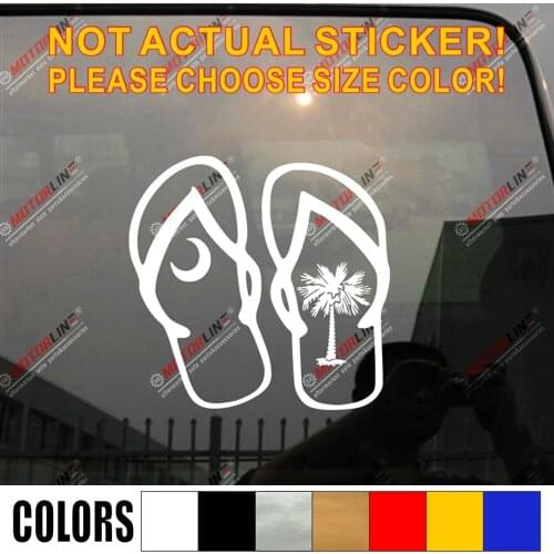 Palmetto Tree Flip Flop South Carolina Decal Sticker Car Vinyl pick size color die cut no background