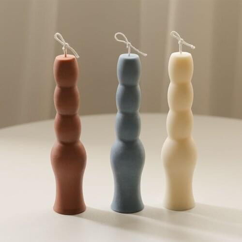 Long Pole Candlestick Four-section Candle Mold Silicon Moulds Scented Candle Making Supplies Candle Molds for Candle Making