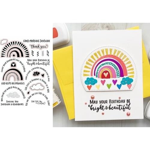 Good Morning Sunshine Rainbow Clear Transparent Stamp DIY Scrapbook Card Album Make Crafts Stencil Supplies New Stamp 2020