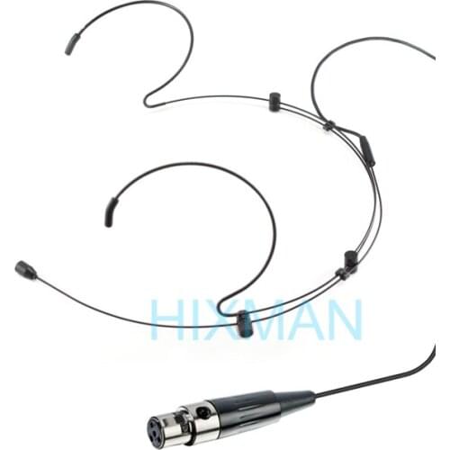 HIXMAN Black HM3-MI Adjustable OmniDirectional Headset Headworn Microphone For Mipro Peavey Beyerdynamic Wireless Transmitter