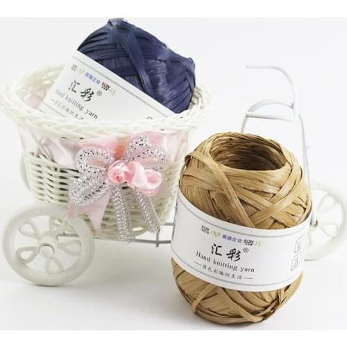 Hui Cai Cotton Grass Rafi Thread Hook Cover Thread Hand Knitted Crochet Yarn DIY Knitted Yarn Hand Hook Hat Thread