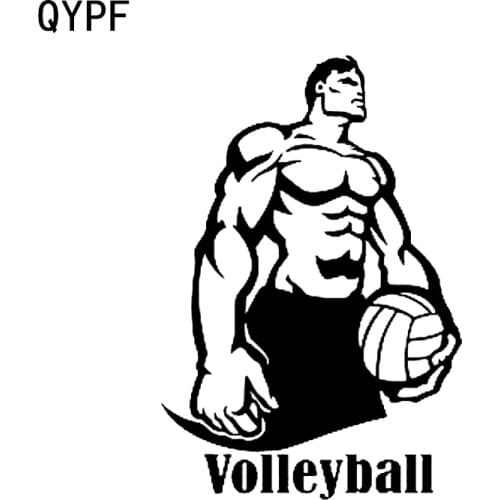 QYPF 9.7*14.3CM Interesting Sport Volleyball Fitness Decor Car Sticker Vinyl Accessories Motorcycle C16-1384
