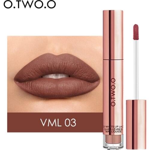 O.TWO.O Matte Liquid Lipstick Velvet Lip Gloss Lip Tint Cream Pigment Waterproof Long Lasting 12 Colors Make-up For Women