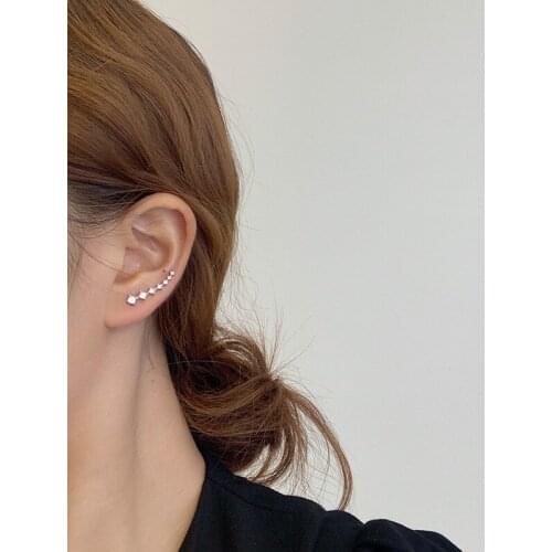 Multi Layer Zircon Stud Earrings For Modern Women Silver Color Understated Delicate Korean Fashion Career Female Jewelry In Bulk