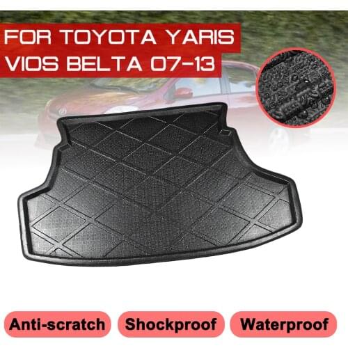Floor Mats Car Rear Trunk Boot Mat Waterproof Anti Mud Tray Cargo Liner Carpet For Toyota Yaris Vios Belta 2007-2013