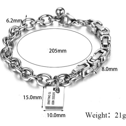New Trendy Cuban Chain Men Bracelet Classic Stainless Steel DIY Charm Chain Bracelets For Men Women Jewelry Gift