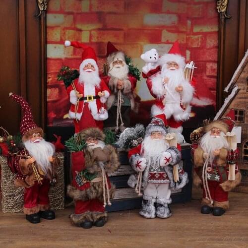 21 years new Santa Claus doll window decoration Christmas decoration ornaments 30 cm standing standing Santa Claus ornaments