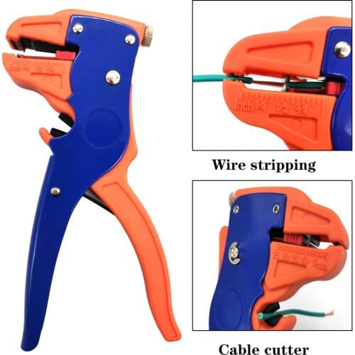 Wire Stripping Pliers Carbon Steel Body 700D Cable Stripper Cutter Wire Scissor Electrical Hand Tools