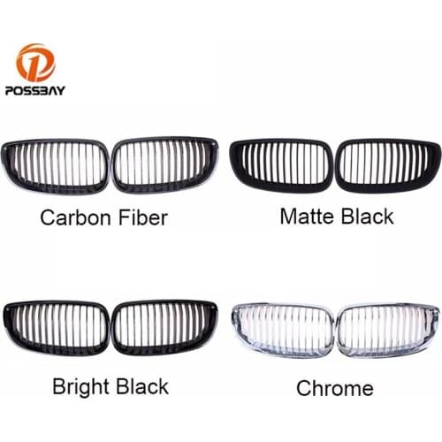 POSSBAY 2Pcs Racing Grills Front Bumper Grilles Vent Car Styling for BMW 3-Series E92 Coupe E93 Cabrio 2007-2010 Pre-facelift