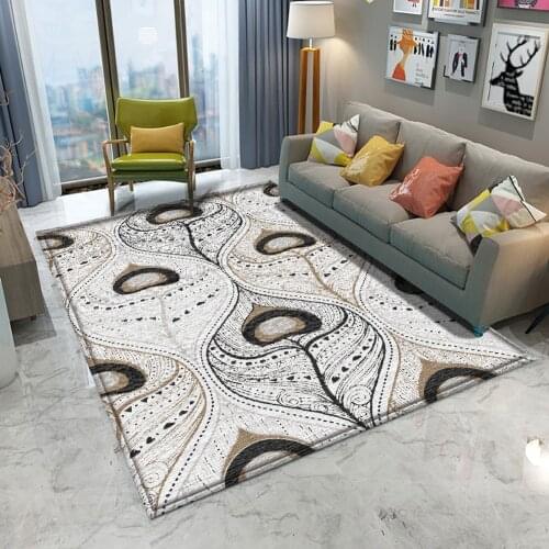 Luxury living room non-slip flannel carpet abstract pattern bedroom carpet home childrens room decoration custom floor mat