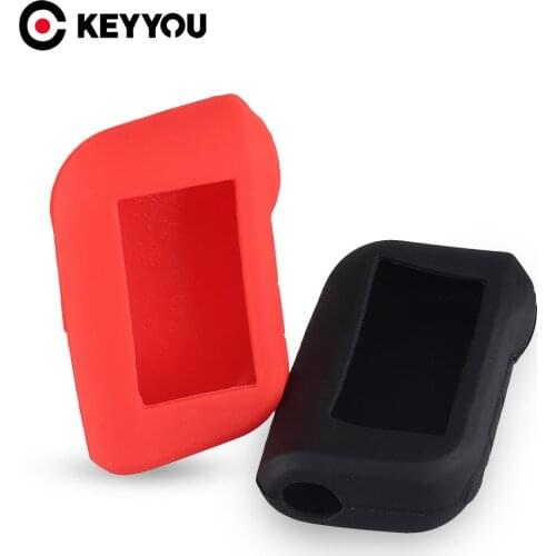 KEYYOU Keychain Silicone Car Key Cover Case For Starline A93 A63 Two Way Car Alarm Remote Controller A63 LCD Transmitter