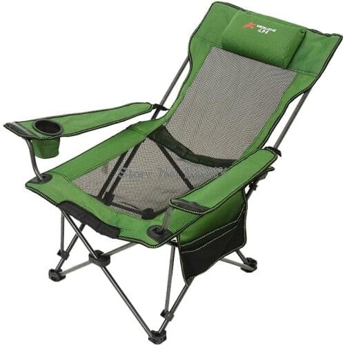 Outdoor fishing folding chair portable ultra-light backrest armrest office lunch break beach leisure home