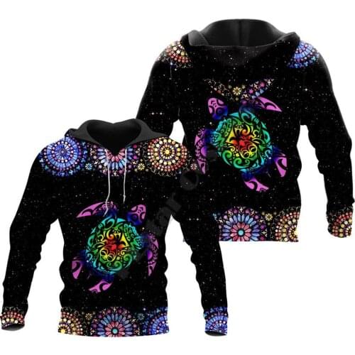 Love Sea Turtle Mandala 3D printed Hoodies sweatshirts Men for Women Fashion Hooded streetwear Pullover Drop shipping style-3