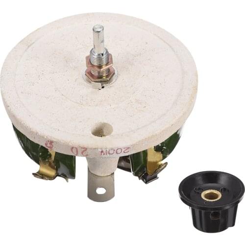 Uxcell 200W 20R Ohm Wirewound Ceramic Potentiometer Variable Rheostat Resistor With Knob
