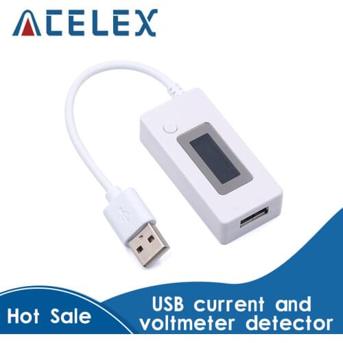 LCD USB Detector Voltmeter Ammeter Mobile Power Charger Capacity Tester Meter Voltage Current Charging Monitor 3V-7V DC 3-7V