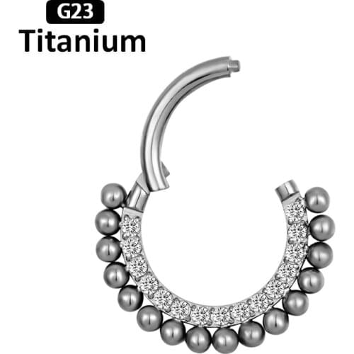 1PS NEW G23Titanium Hight Segment quality Zircon stone Ring Nose Septum Earrings Septum Ring Fashion Piercing Jewelry