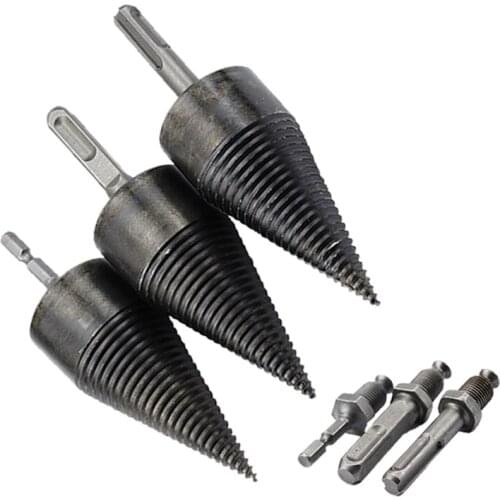 1Pc High Speed Twist Drill Bit Electric Drill Hammer Firewood Splitter Machine 32/42mm Bit Drilling Cutter Cone Woodworking Tool