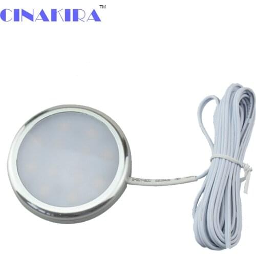 3pcs/lot 12v Round Ultra Thin 2.5w Warm White Cool White Led Under Cabinet Lighting Slim Aluminum Puck Lights For Counter Clos