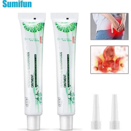 2pcs Sumifun Herbal Hemorrhoids Cream Effective Anti Hemorrhoid Mixed Treatment External & Internal Anal Fissure Bleeding