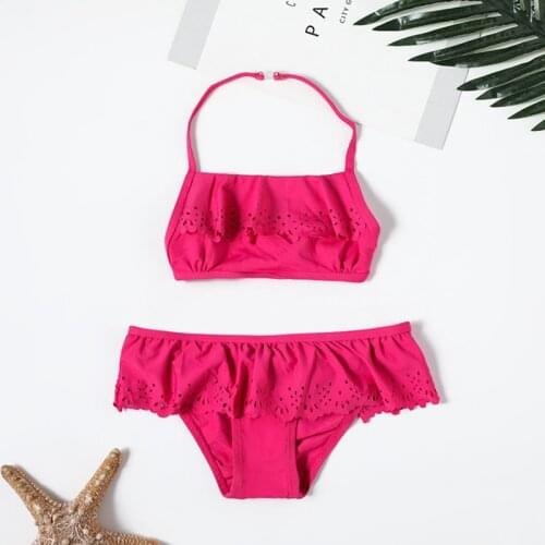 2019 Girls Swimsuit Two Piece Floral Girls Swimwear 2-10 Years Childrens Swimwear Bathing Suit Beachwear Biquini Infantil CZ913