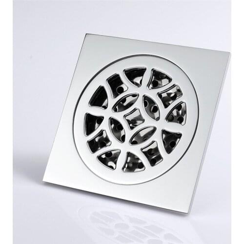 4 Inch Brass Chrome Drains Floor cover Anti-odor Bathroom Floor Drainer Bath Drains Stopper Bathroom Shower Drainers Strainers