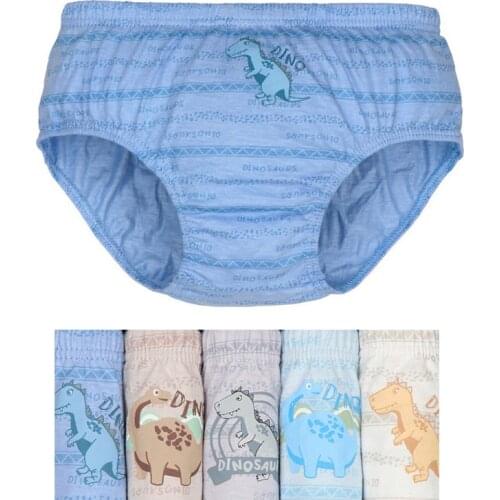 5Pcs/1lot Kids Boys Underwear Cartoon Panties Children Dinosaur Robot Vehicles Character Briefs Cotton Underpants 3-14Y KU34