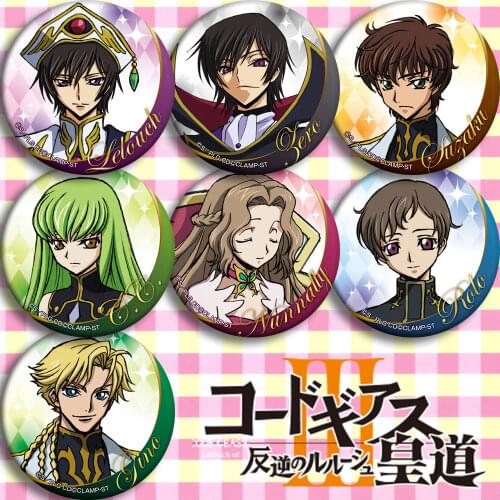 58mm rebel anime badges CODE GEASS Lelouch Rebellion Kururu suzaku Badges Brooch Round
