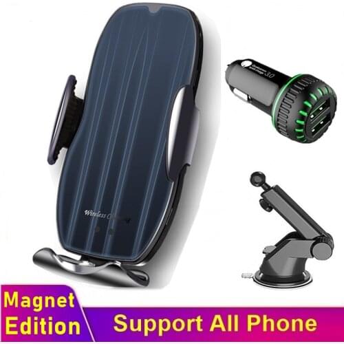 Tongdaytech 15W Car Wireless Charger Universal Automatic Magnetic Phone Holder For Iphone 11 Pro Samsung Smartphone In Car Stand