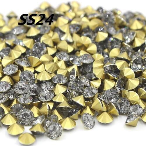 Free shipping SS24 288pcs 5.2-5.4mm Transparent gray Resin rhinestones Pointback,Resin Stones for DIY Decoration