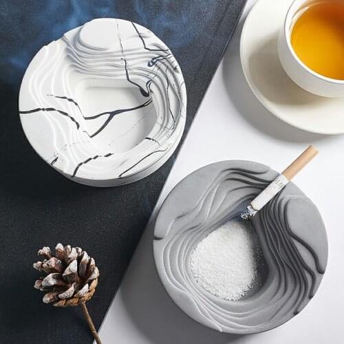 Cement ashtray original simple ins Nordic industrial ashtray fair water concrete gift ashtray