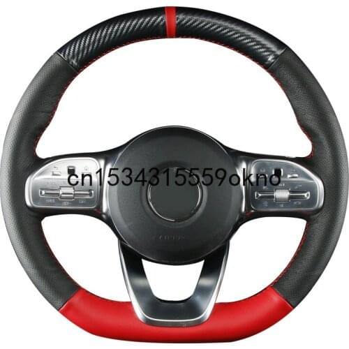 DIY Sew Customized Steering Wheel Cover For Benz GLC260 C C180L E300L CLA GLA A200L Car Accessories