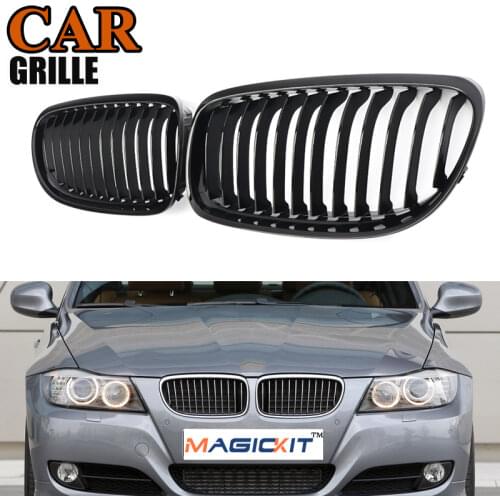 MagicKit Gloss Black Front Kidney Grille Grill For BMW E90 E91 325i 328i 335i 2009-2011