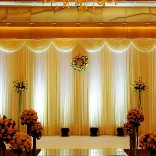 2016 Pure White Wedding Backdrop \Wedding Curtain 3M/10ft*6M/20ft wedding party banquet decoration