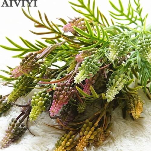 Artificial single branch plastic 5 heads sector small nut bean Artificial flower plant wall home photography wedding decoration