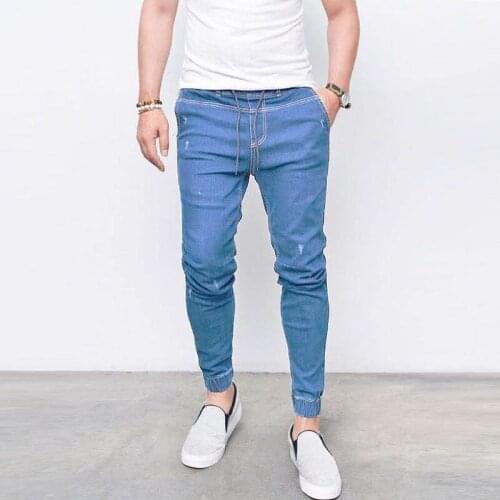 Mens Jeans Hip Hop Black Blue Cool Skinny Ripped Stretch Slim Elastic Denim Pants Large Size For Male Casual jogging jeans