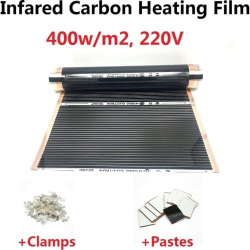 MINCO HEAT Infared Underfloor Heating Film 400w/m2 Warm Floor Mat with Clamps and Pastes