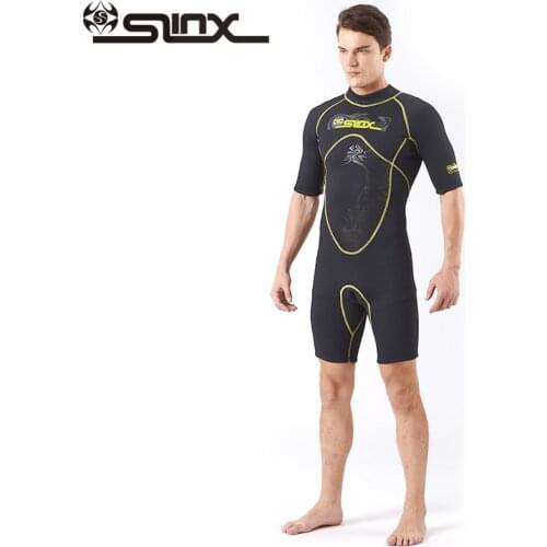SLINX Mne 3mm Neoprene Short Sleeve Printed Wetsuit Jumpsuit One-piece Swimwear for Surfing Kayaking Swimming Snorkeling Boating